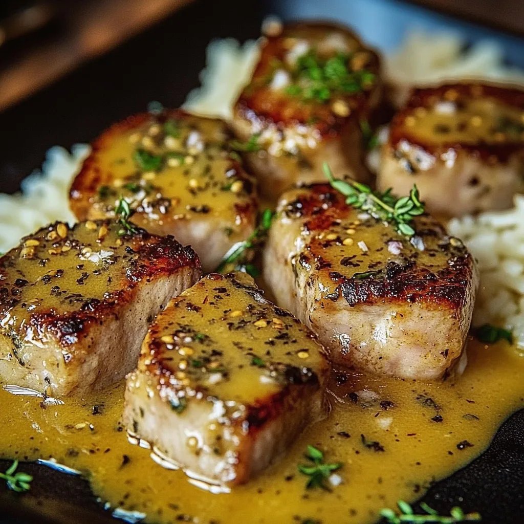 Schnelles Honig Senf Hähnchen mit Reis