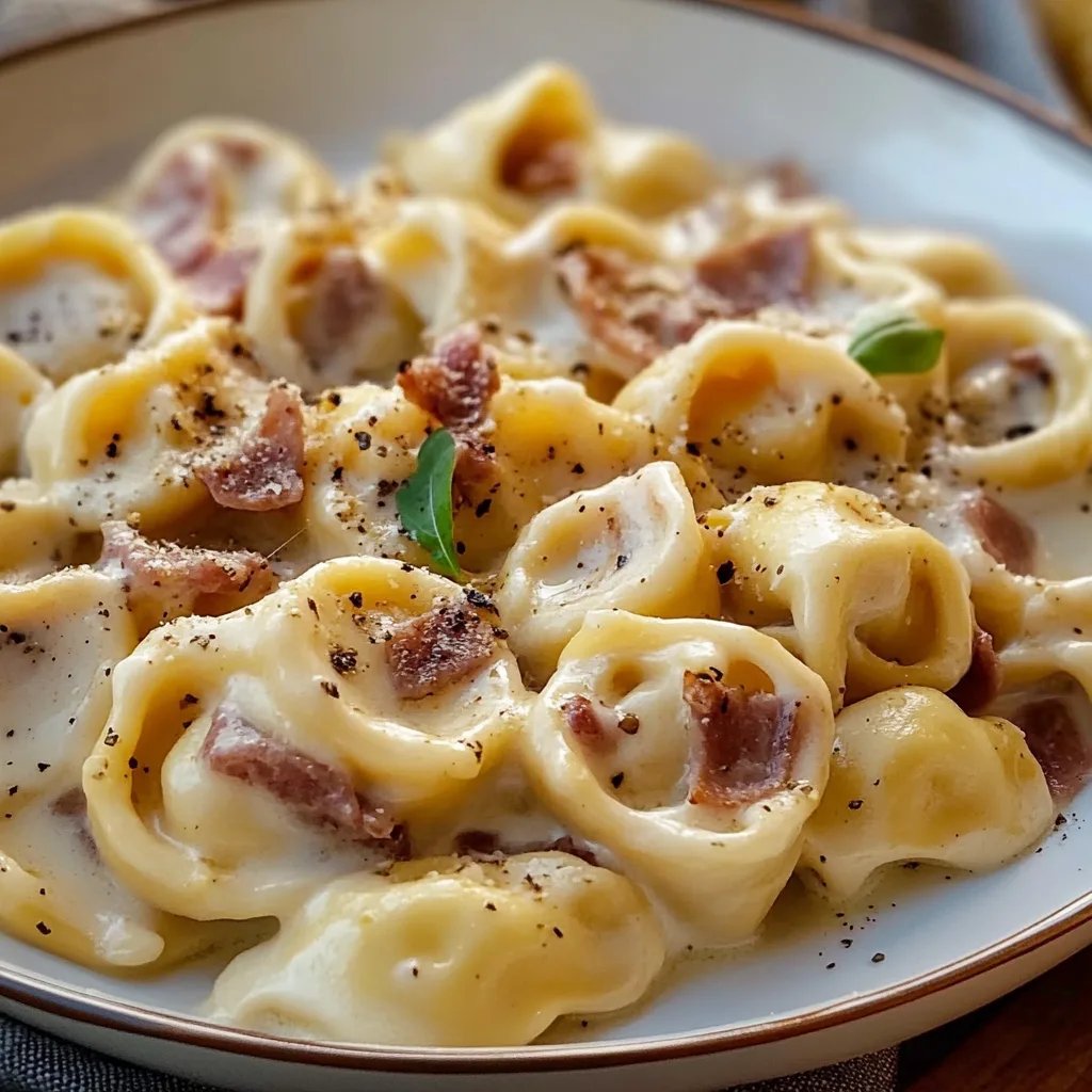 Tortellini alla Panna in selbst gemachter Schinken Sahne Soße
