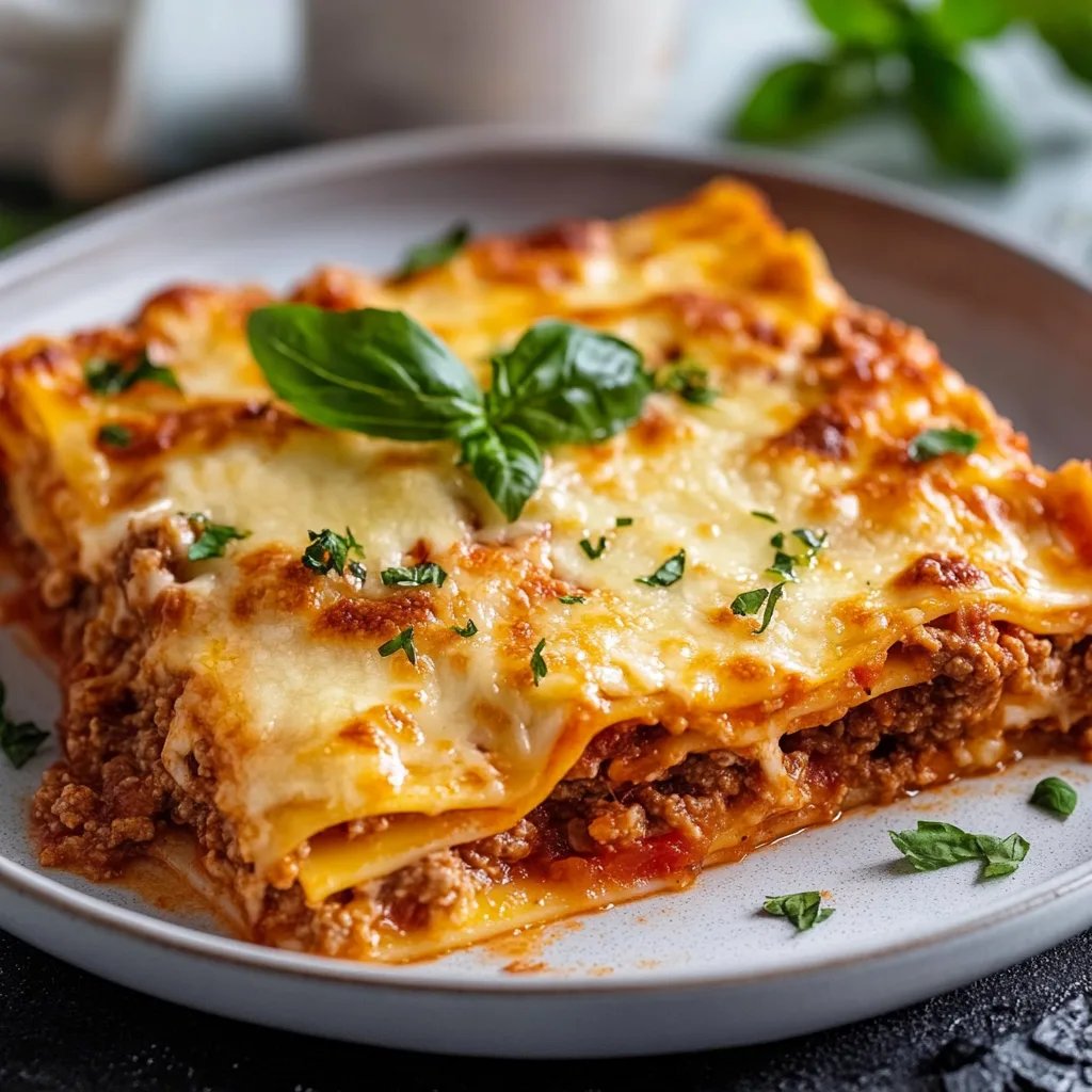 Klassische Lasagne Bolognese mit Bechamelsoße
