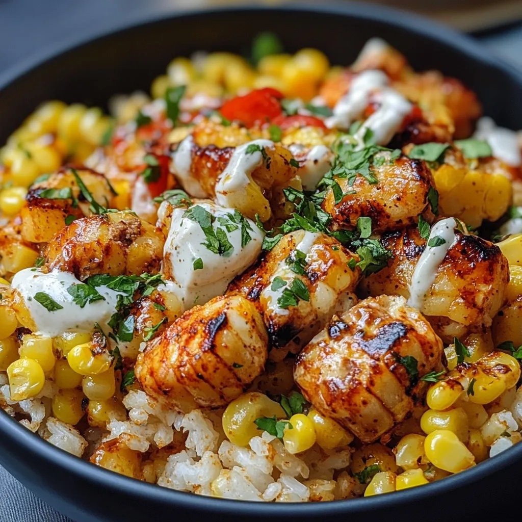 Street Corn Hähnchen Reis Bowl
