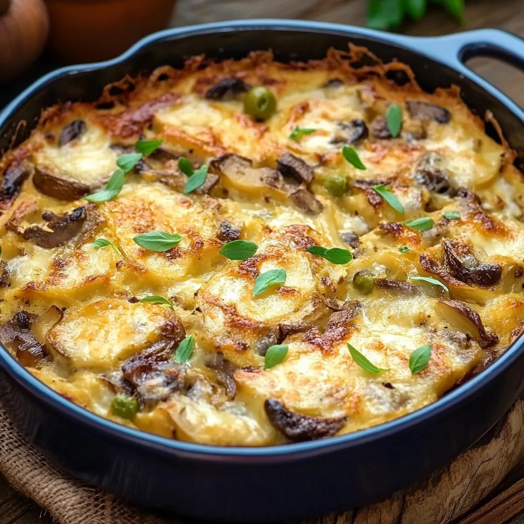 Schnitzel-Gratin mit Curry und Champignons