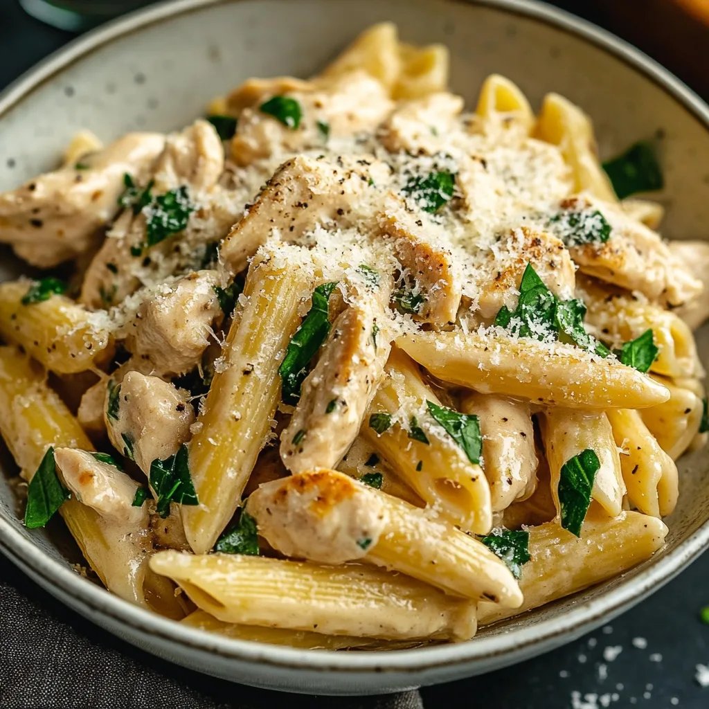 Knoblauch-Parmesan-Hähnchen-Pasta