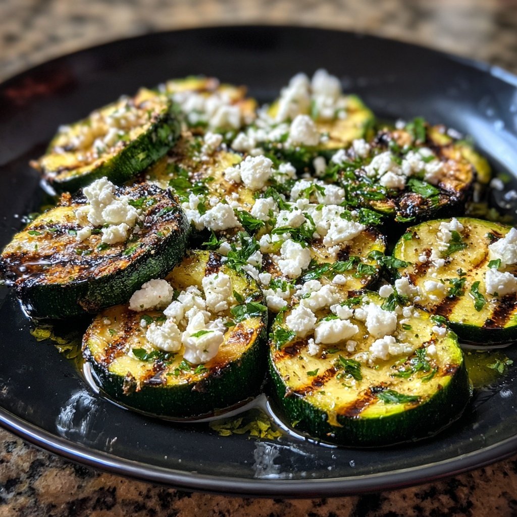 Gegrillte Zucchini Scheiben Mit Feta