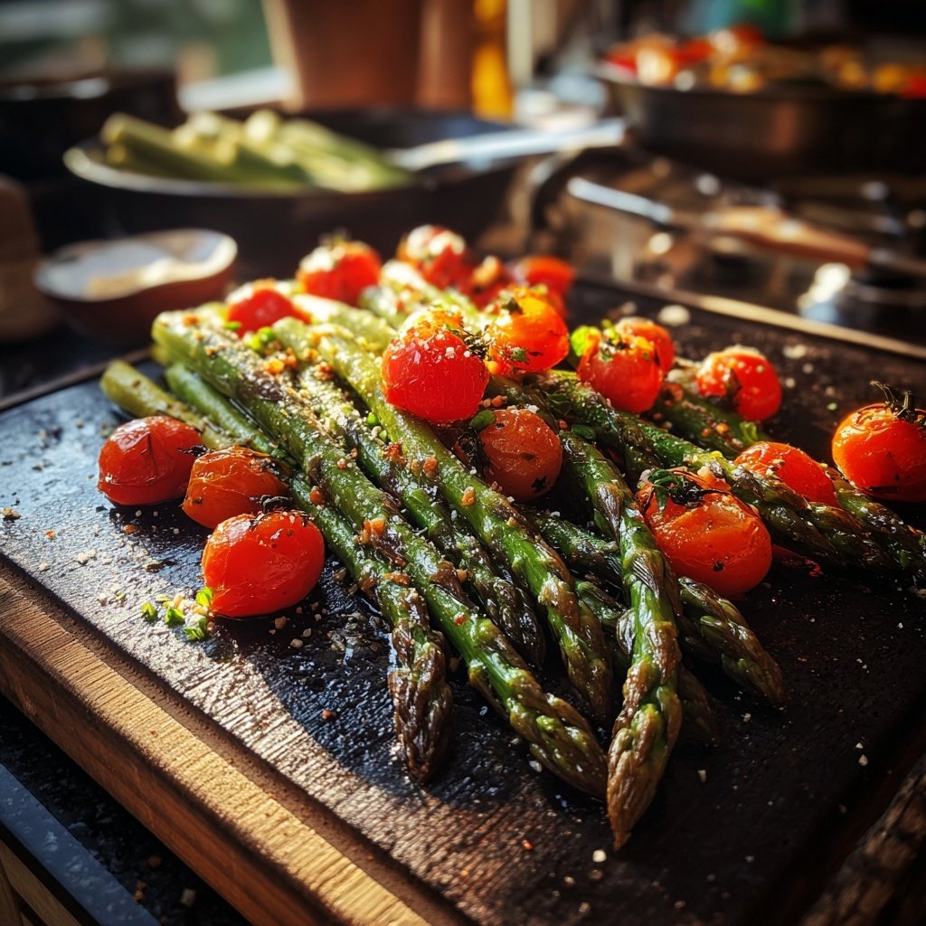 Grüner Spargel Mit Tomaten