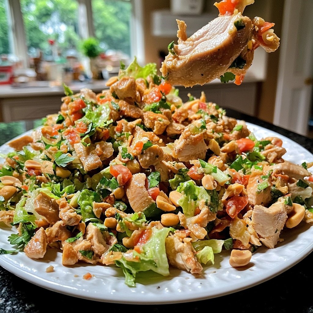 Thai Erdnuss Hähnchen Salat