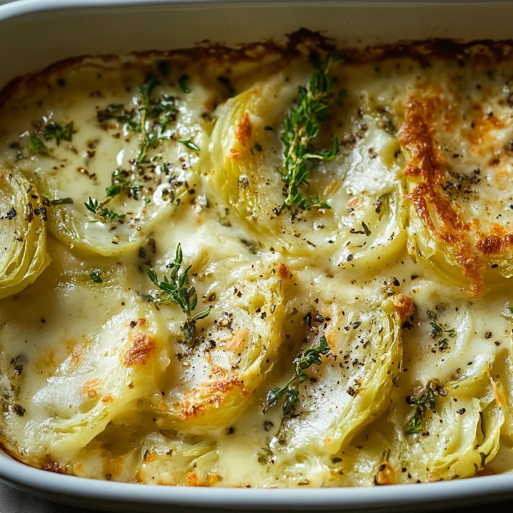 Überbackener Chinakohl mit Sahnesoße