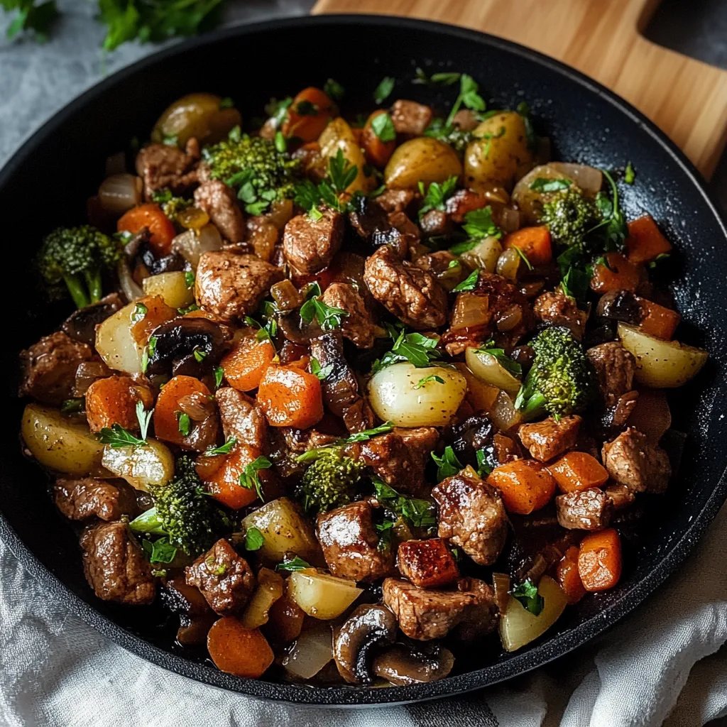 Würzige Rosenkohl-Hackfleisch-Pfanne